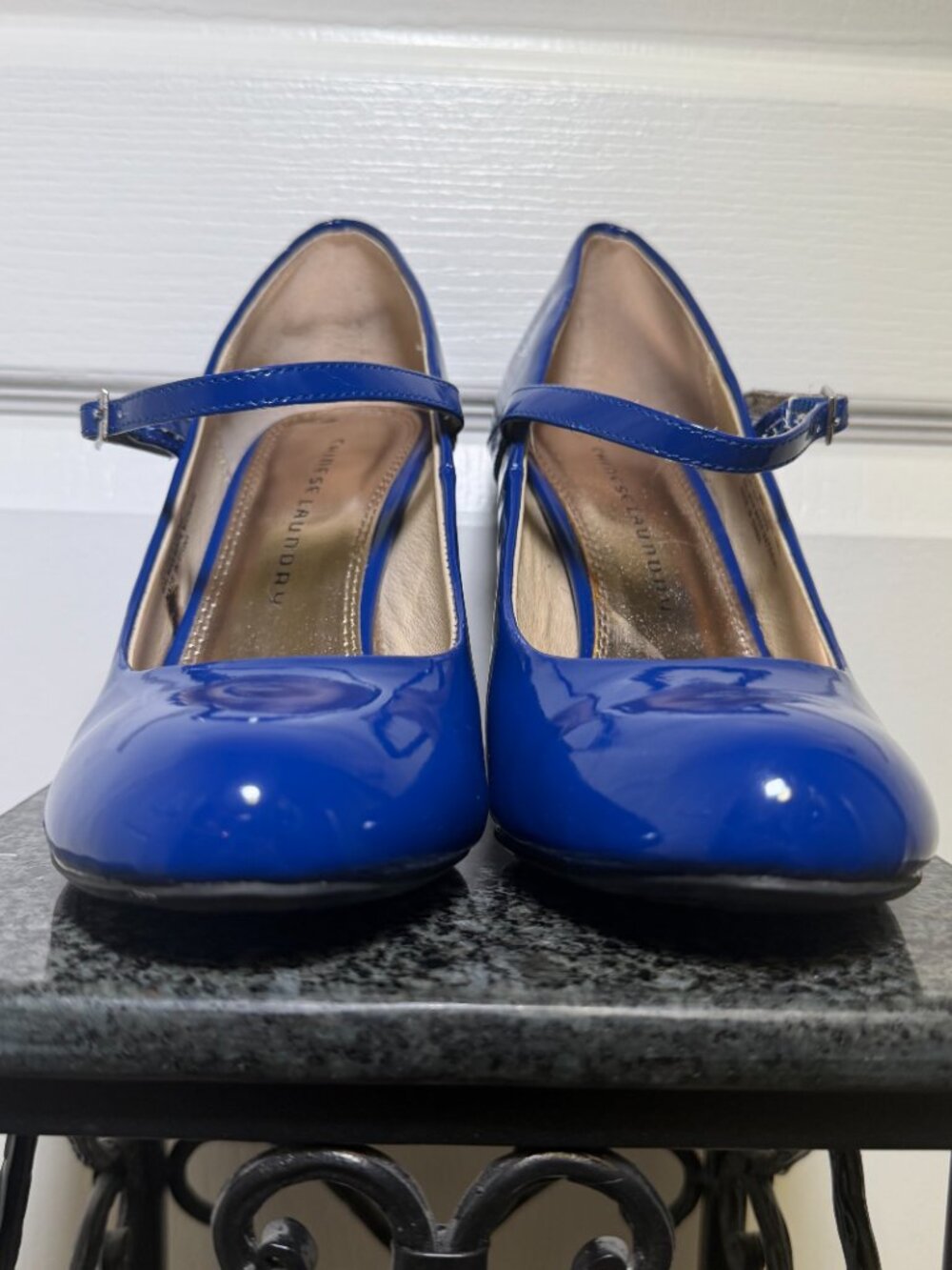 Chinese Laundry Next To Me Blue Patent Leather Mary Jane Heels Size 10 - Picture 3 of 8